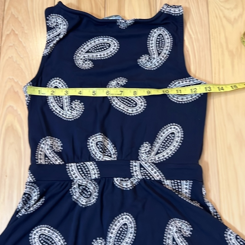 Boden short sleeves Navy Blue Paisley Women’s midi Dress Size 4 - Picture 6 of 8